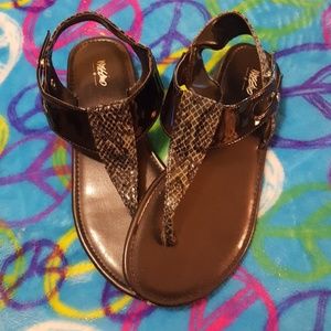 Faux snakeskin sandals
